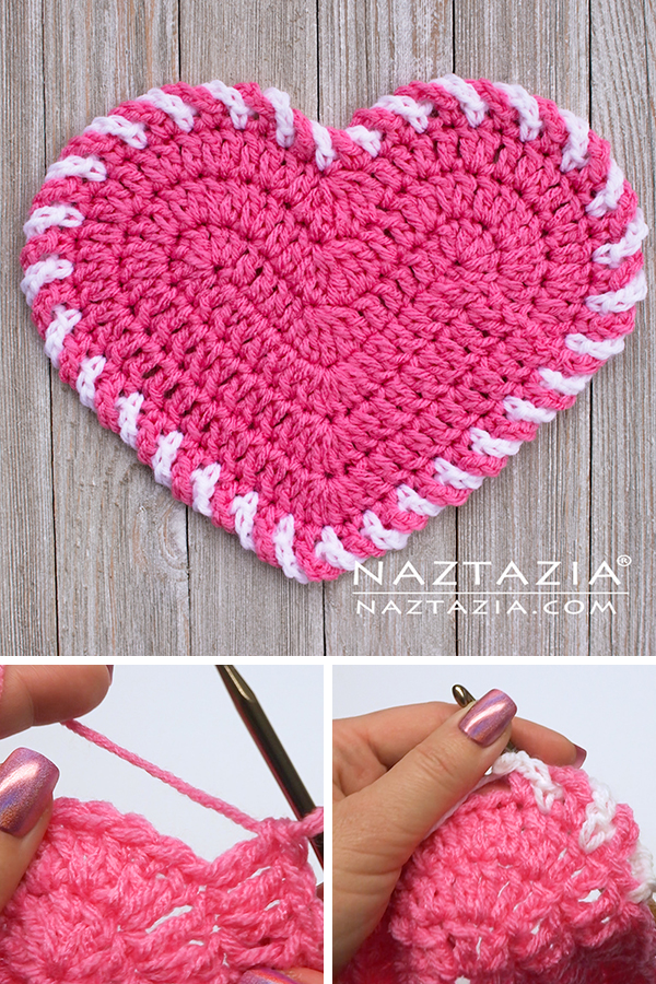 Crochet Light Heart Dishcloth - Naztazia ®